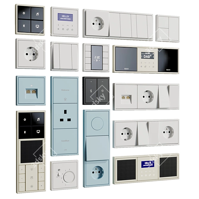 Jung LS 990 Collection: Switches & Sockets 3D model image 2