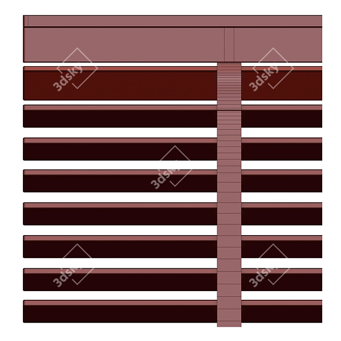 Colorful Wooden Venetian Blinds Set 3D model image 3