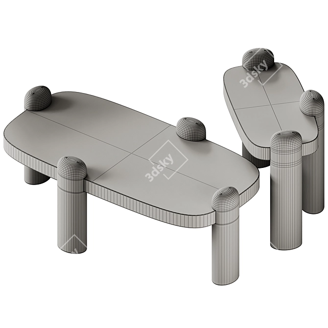 Hamilton Conte Coffee Tables Set 3D model image 5