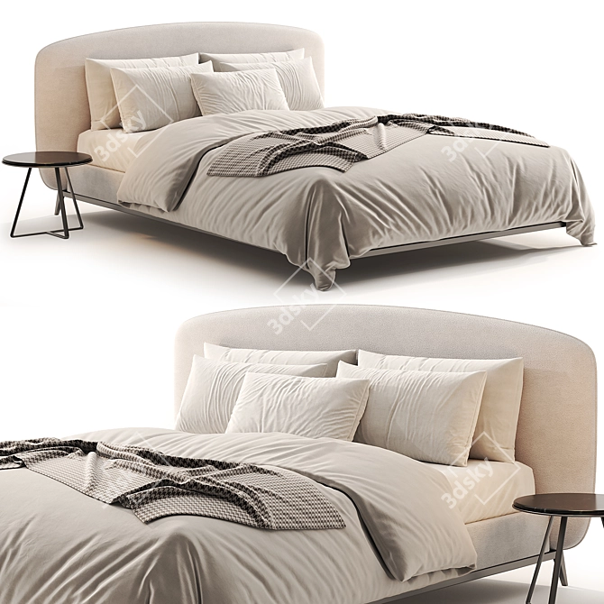 Stylish Olivier Bed Downloadable 3D Model 3D model image 1