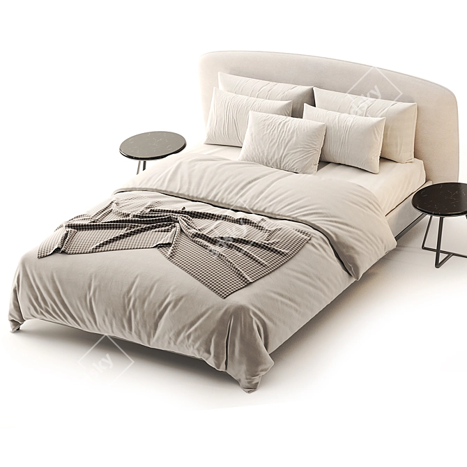 Stylish Olivier Bed Downloadable 3D Model 3D model image 2