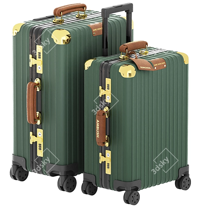 Rimowa Green Suitcase 3D Model 3D model image 1