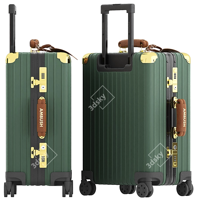 Rimowa Green Suitcase 3D Model 3D model image 2