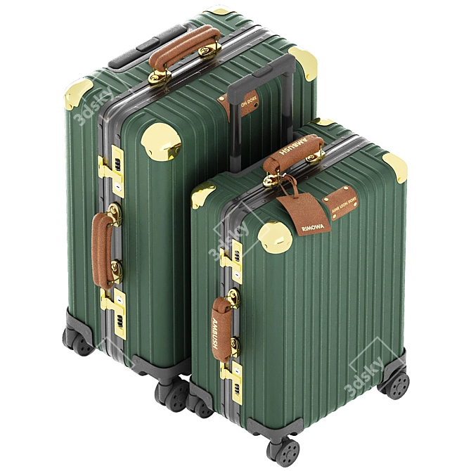 Rimowa Green Suitcase 3D Model 3D model image 3