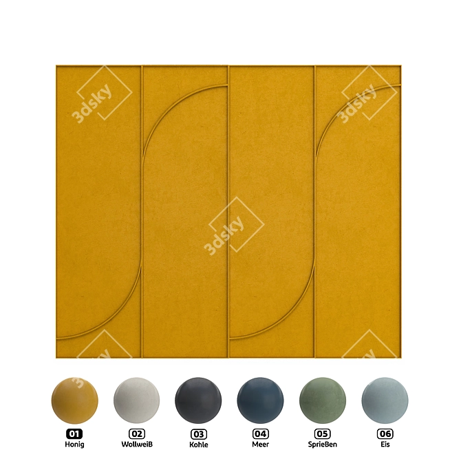 Felt Wall Panel 6 Colors 3D model image 1