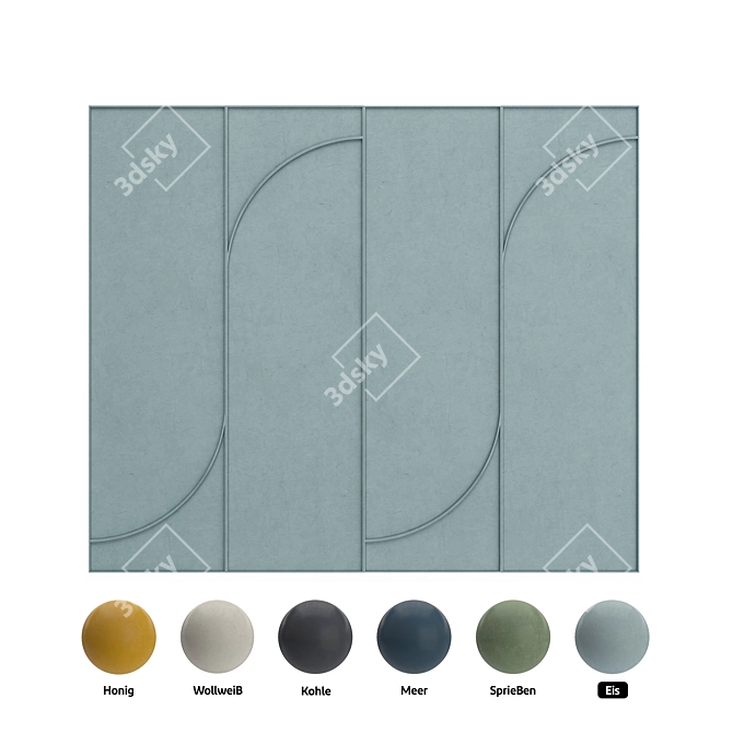 Felt Wall Panel 6 Colors 3D model image 13