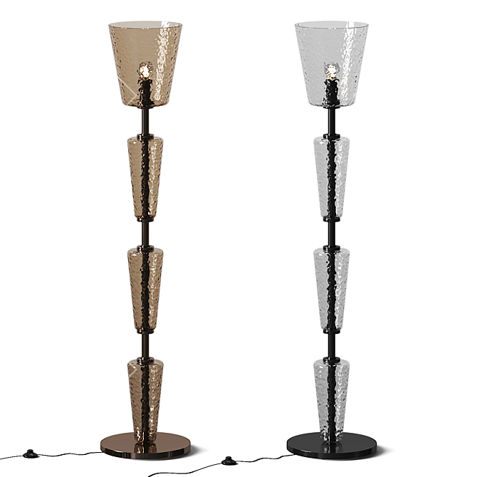 Rotating Murano Glass Floor Lamp 3D model image 1