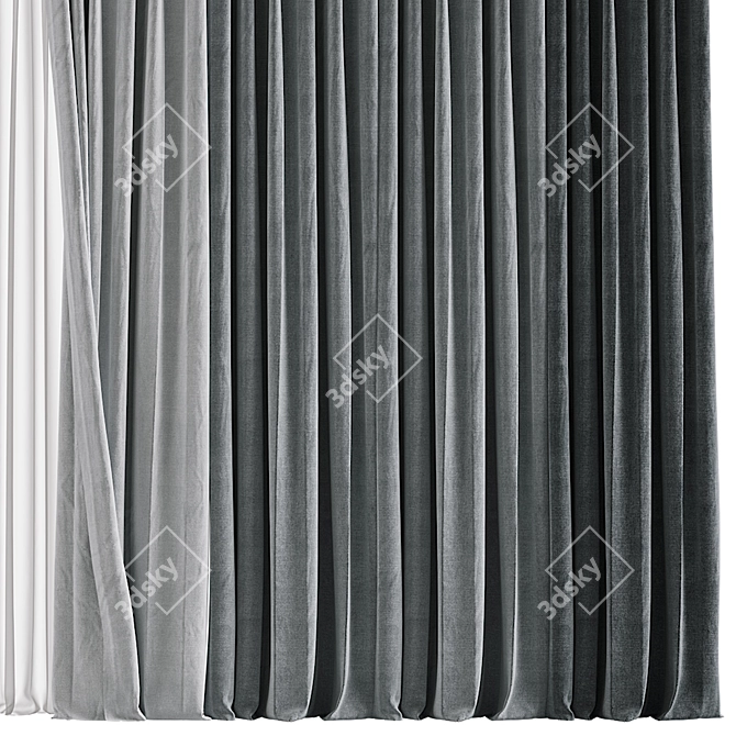 Title: Contemporary Curtain Design 3D model image 2