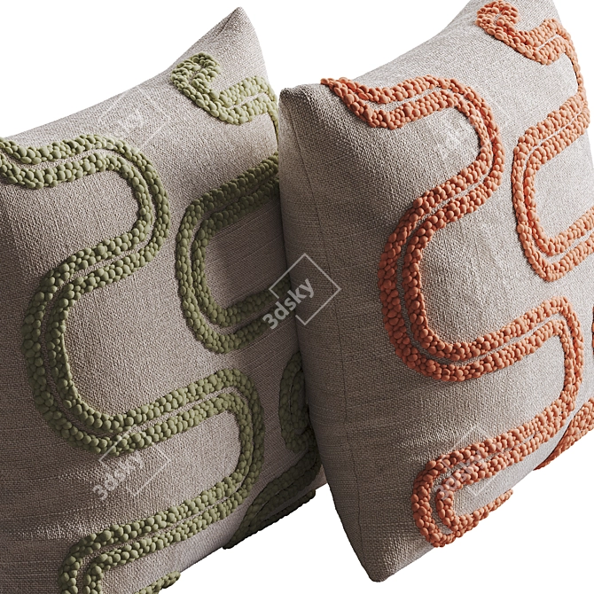 Mirage Pillow Set: Vibrant & Stylish 3D model image 6