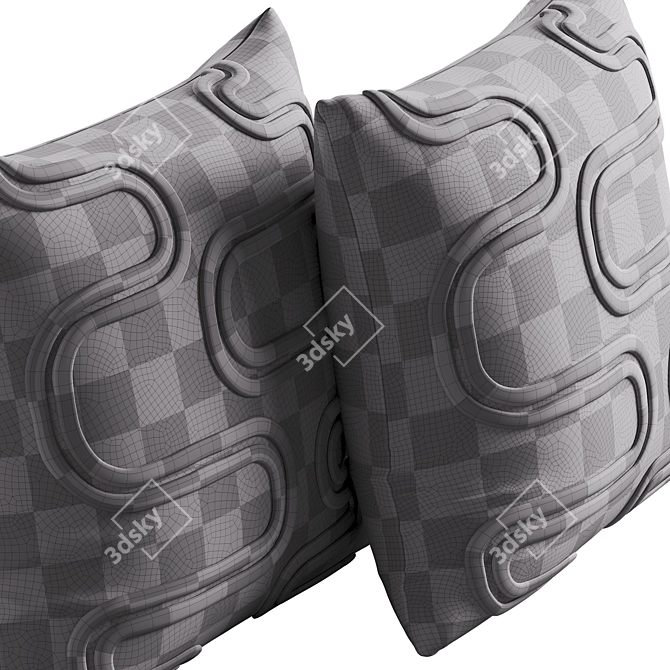 Mirage Pillow Set: Vibrant & Stylish 3D model image 7