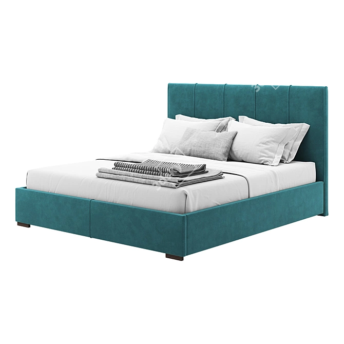 Sherona Bed: Elegant Velvet Design 3D model image 2