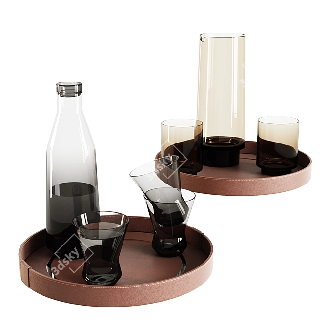 Glassware and Tray Set/ Set-01 3D model image 1