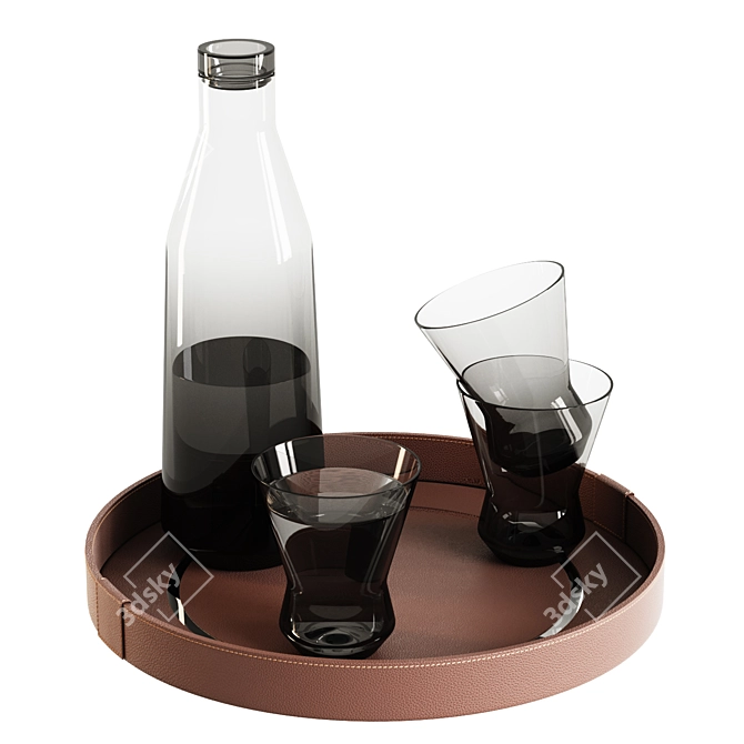 Glassware and Tray Set/ Set-01 3D model image 2