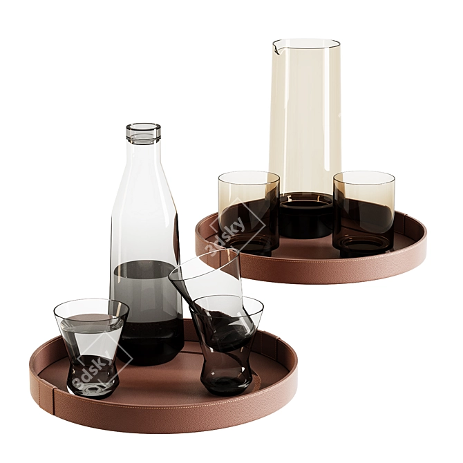 Glassware and Tray Set/ Set-01 3D model image 5