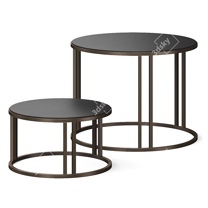 Modern Orb Coffee Table Set 3D model image 4