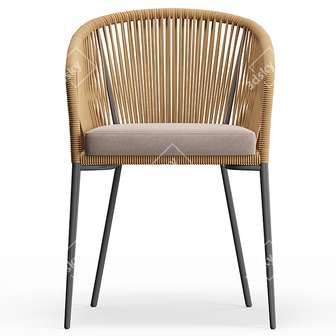 Modern Beige Rope Chair Yanet 3D model image 3