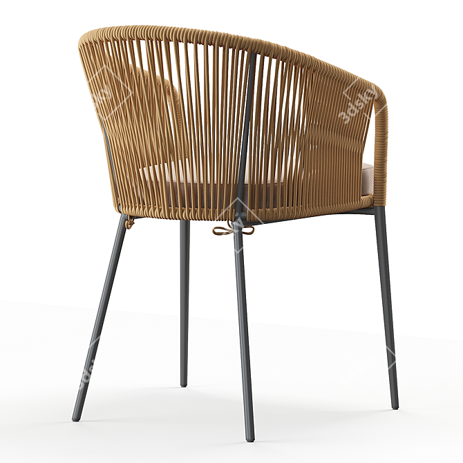 Modern Beige Rope Chair Yanet 3D model image 4