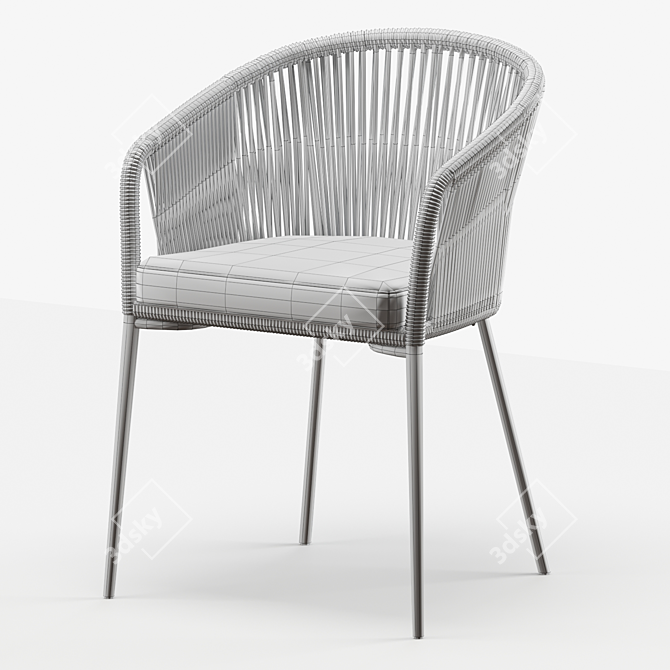 Modern Beige Rope Chair Yanet 3D model image 5