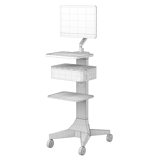 Medical Supplies Storage Cart 3D model image 4