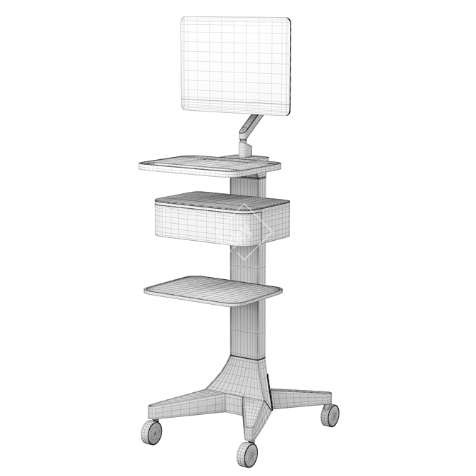 Medical Supplies Storage Cart 3D model image 5