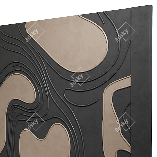 Wave Pattern Decorative Panel 3D model image 3