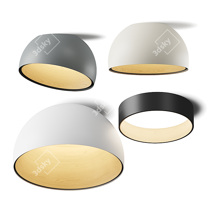 Vibia Duo LED Ceiling Lamp 3D model image 1