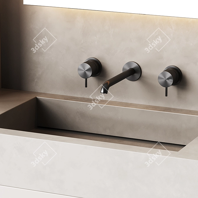 Modern Bathroom Fixture Set 3D model image 3