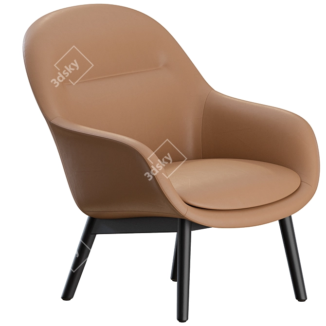 Muuto Fiber Wood Lounge Armchair 3D model image 2