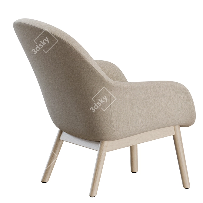 Muuto Fiber Wood Lounge Armchair 3D model image 7