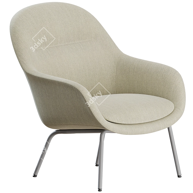 Muuto Fiber Metal Lounge Armchair 3D model image 1