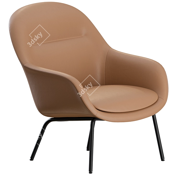 Muuto Fiber Metal Lounge Armchair 3D model image 2