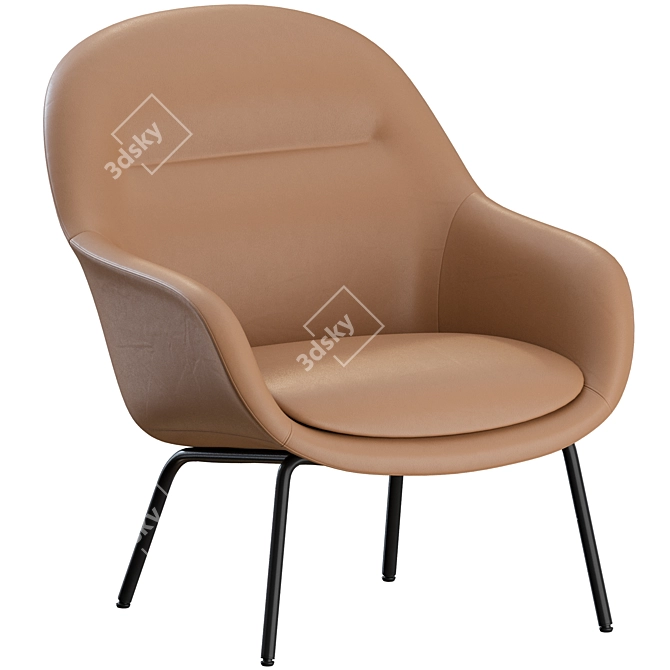 Muuto Fiber Metal Lounge Armchair 3D model image 5