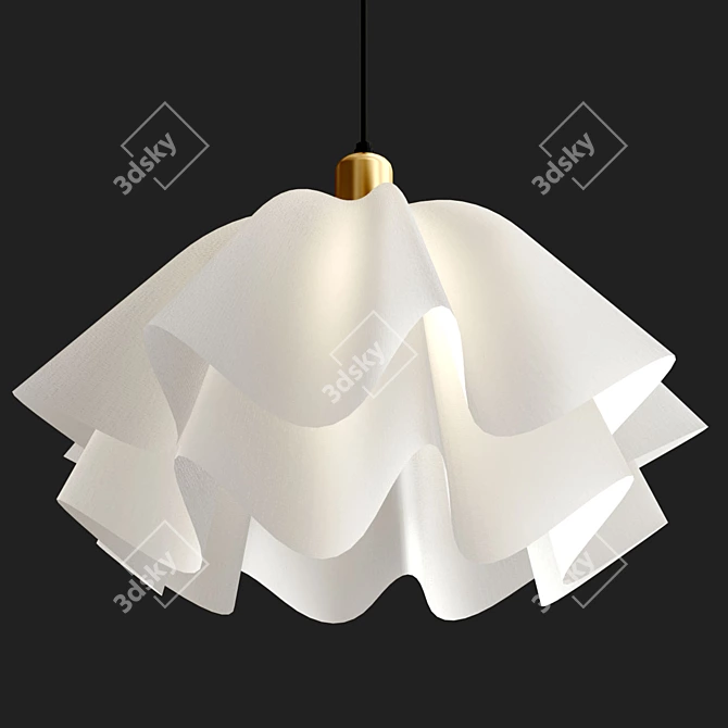 Modern Petal Chandelier in White 3D model image 2