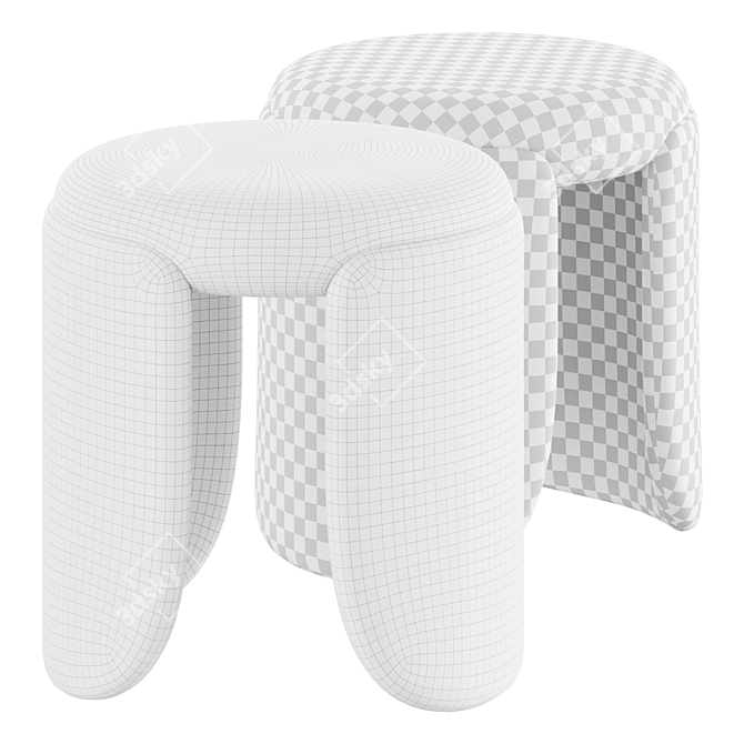 Elegant Petal Stool 3D model image 3