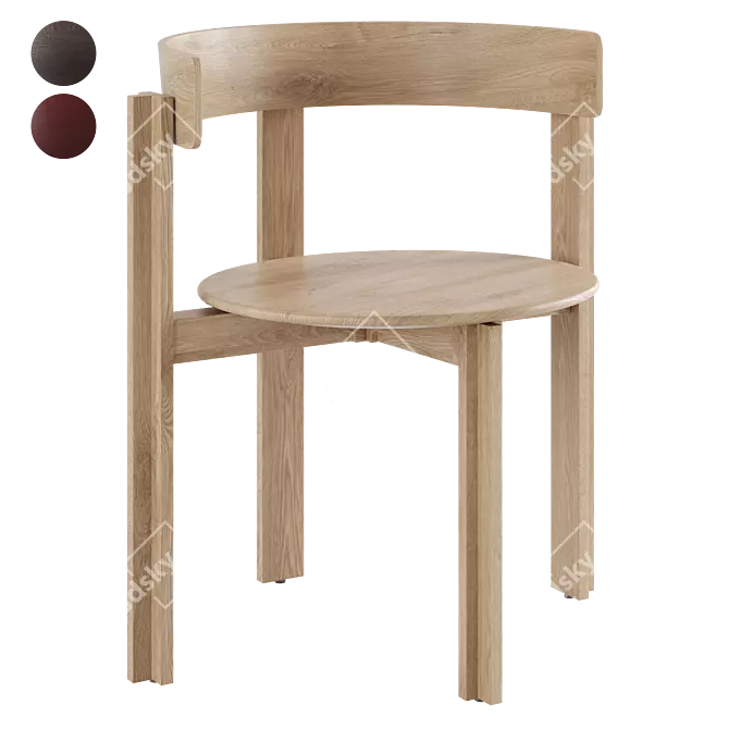 Minimalist Wood Chair Artistry 3D model image 1