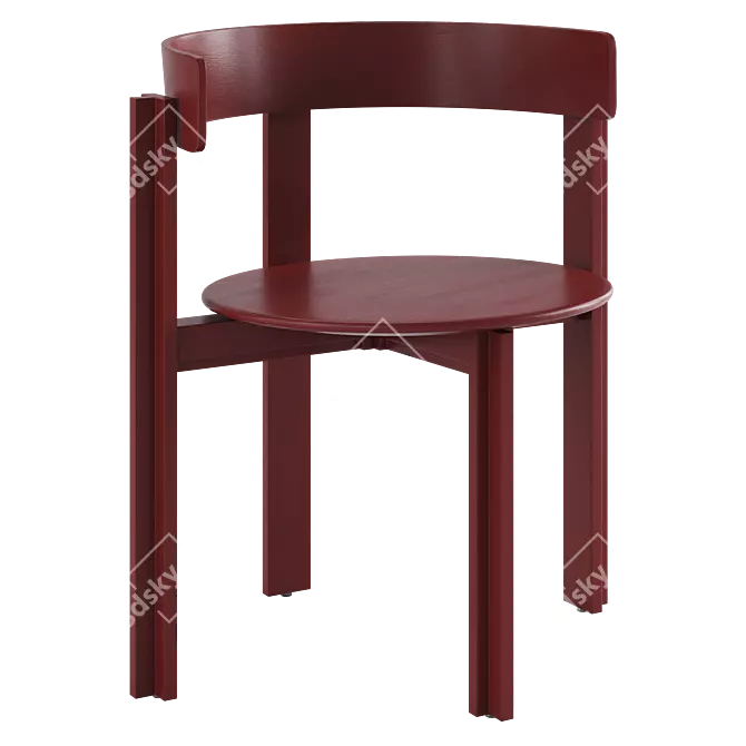 Minimalist Wood Chair Artistry 3D model image 3