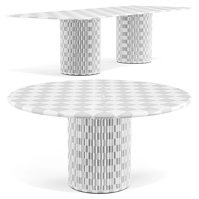 Tribu Otto Dining Table Set 3D model image 6