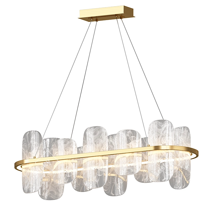 Modern Glass Chandelier Mille Long 3D model image 3