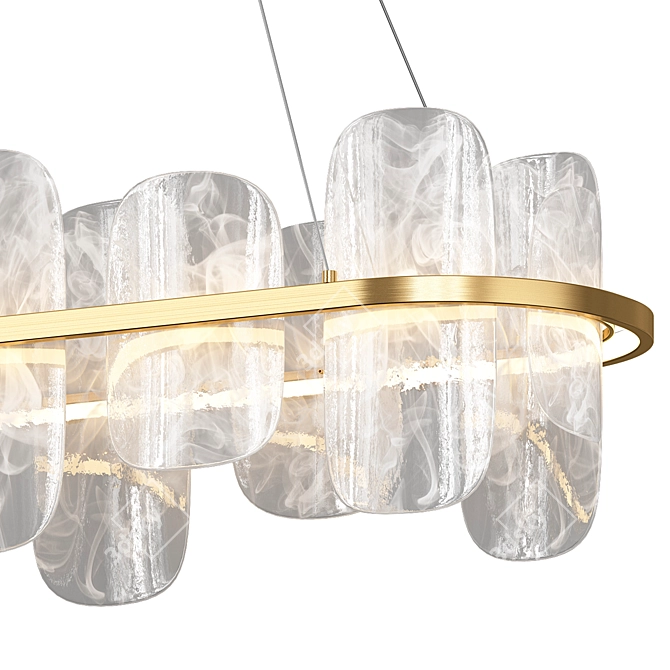 Modern Glass Chandelier Mille Long 3D model image 4