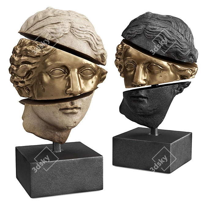 Apollo Sliced Head Sculpture 3D model image 2