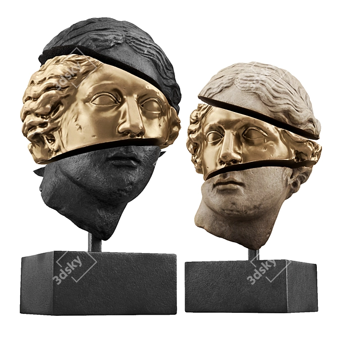 Apollo Sliced Head Sculpture 3D model image 4