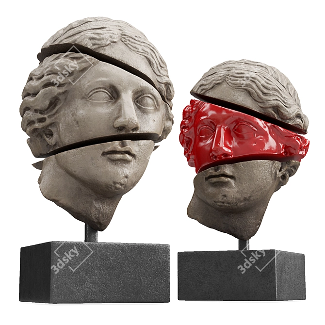 Apollo Sliced Head Sculpture 3D model image 5