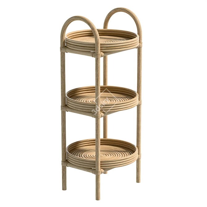 Rattan UV Unwrapped Side Table 3D model image 2