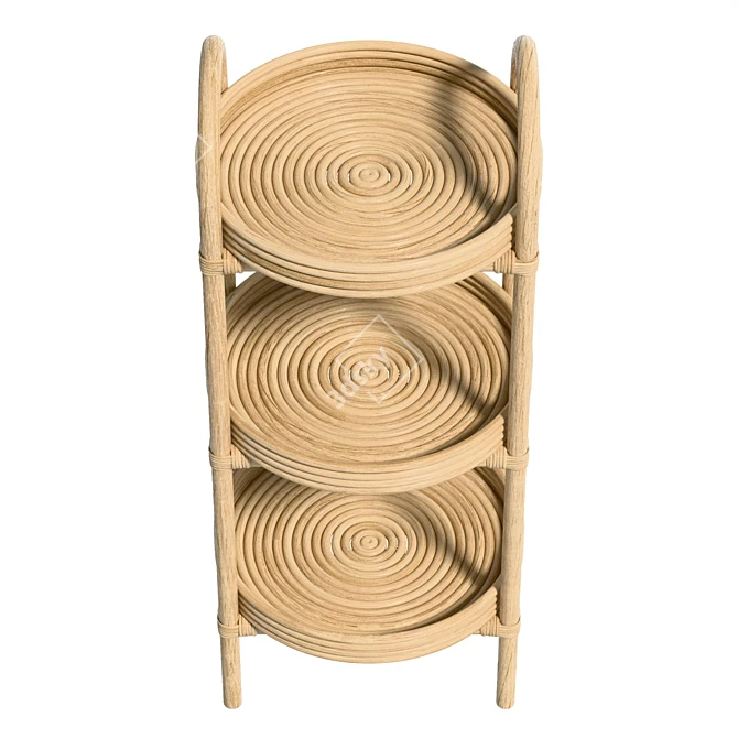 Rattan UV Unwrapped Side Table 3D model image 4