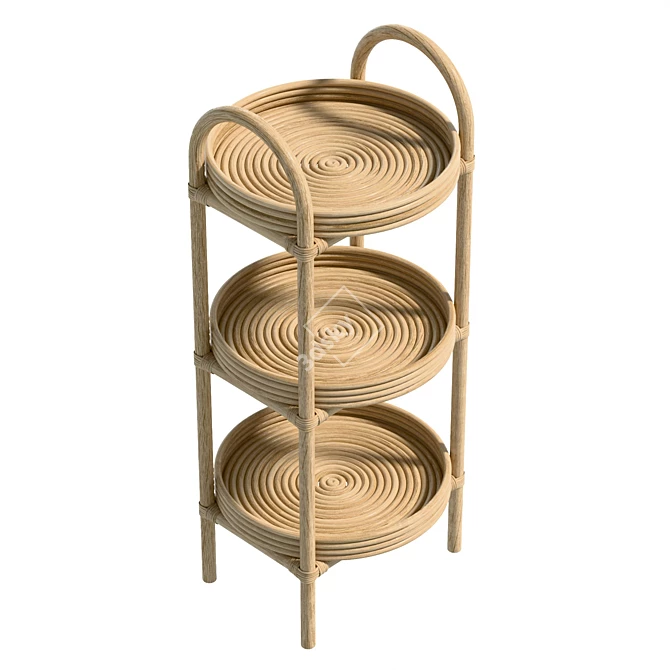 Rattan UV Unwrapped Side Table 3D model image 5