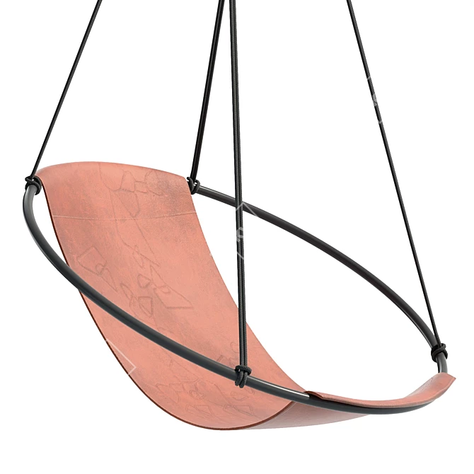 Luxury Debossed Leather Hanging Chair 3D model image 5