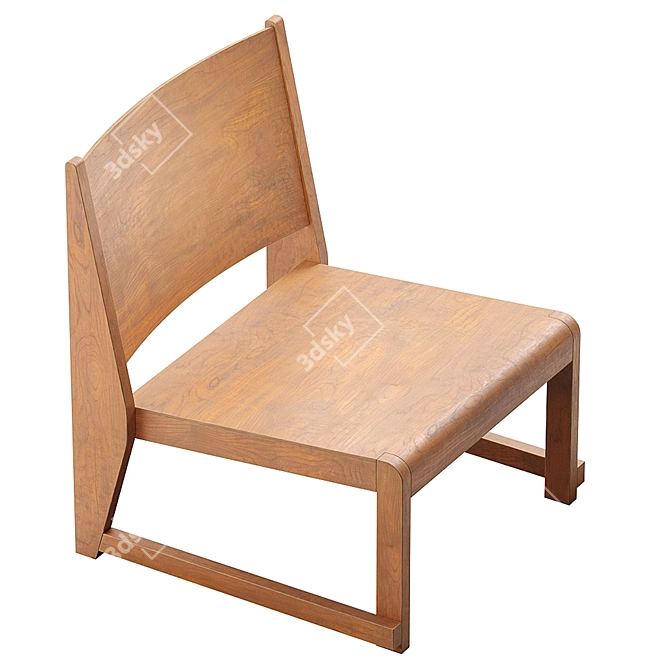 Frama Warm Brown Easy Chair 3D model image 3