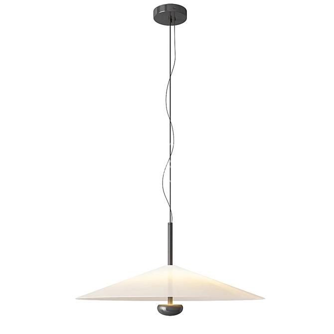 Sleek Cone Pendant Light 3D model image 3