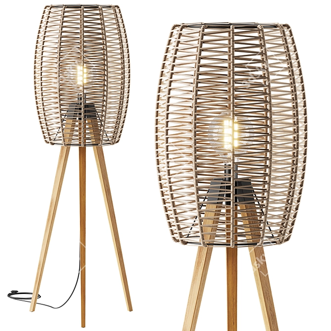 Modern Outdoor Poma Floor Lamp 3D model image 1