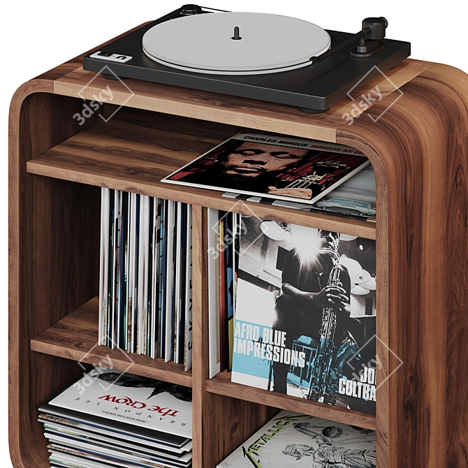 Modern Vinyl Record Shelf Stand 3D model image 3